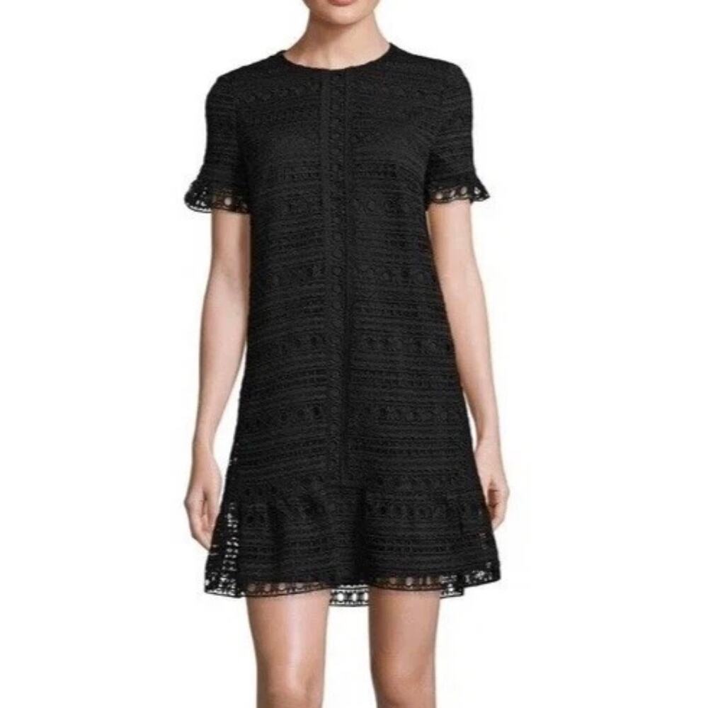 Kate Spade Crochet Lace Short Sleeve Ruffle Dress